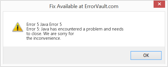 Fix Java Error 5 (Error Code 5)