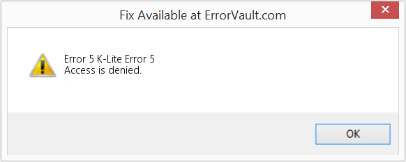 Download Error <?php echo $number; ?> (K-Lite Error 5) Repair Tool Fix K-Lite Error 5 (Error Code 5)