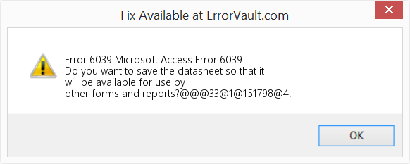 Fix Microsoft Access Error 6039 (Error Code 6039)