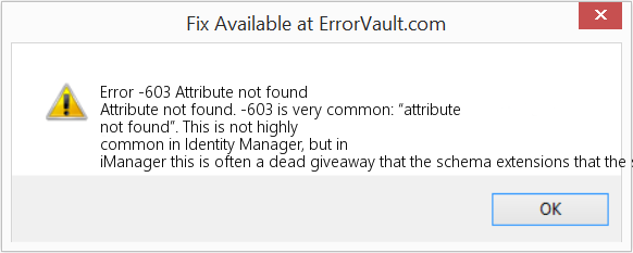 Fix Attribute not found (Error Code -603)