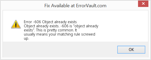 Fix Object already exists (Error Code -606)