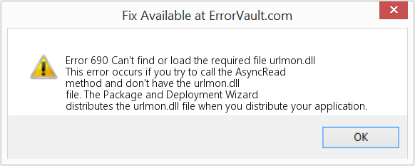 Fix Can't find or load the required file urlmon.dll (Error Code 690)