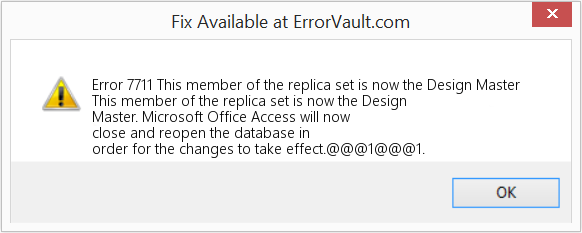 Fix This member of the replica set is now the Design Master (Error Code 7711)