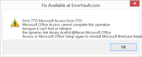 Fix Microsoft Access Error 7715 (Error Code 7715)