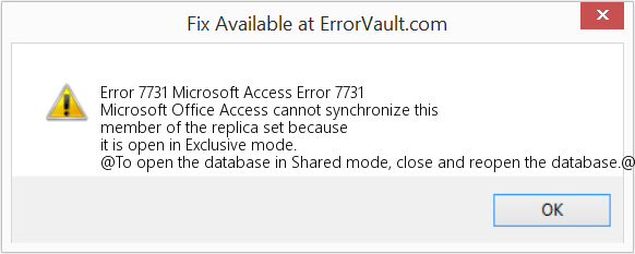 Fix Microsoft Access Error 7731 (Error Code 7731)