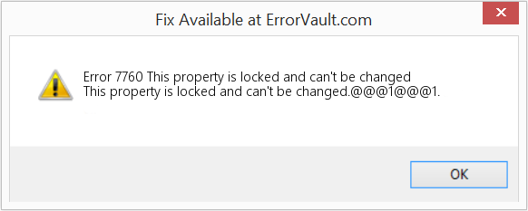 Fix This property is locked and can't be changed (Error Code 7760)