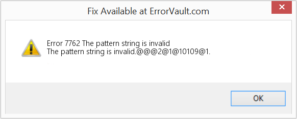 Fix The pattern string is invalid (Error Code 7762)