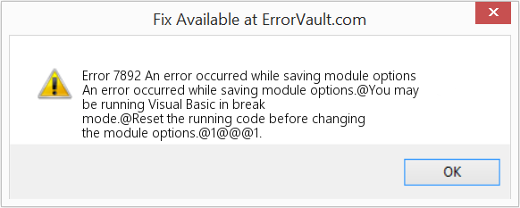 Fix An error occurred while saving module options (Error Code 7892)