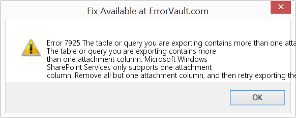 Fix The table or query you are exporting contains more than one attachment column (Error Code 7925)