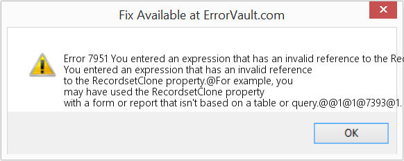 Fix You entered an expression that has an invalid reference to the RecordsetClone property (Error Code 7951)