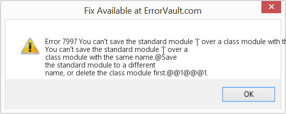 Fix You can't save the standard module '|' over a class module with the same name (Error Code 7997)