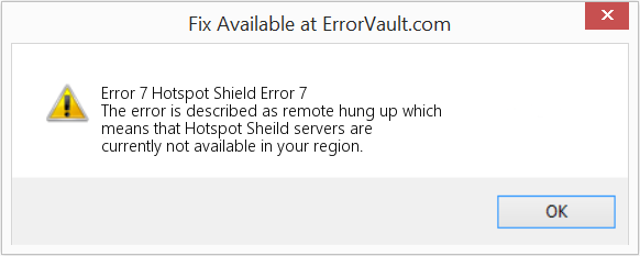 Fix Hotspot Shield Error 7 (Error Code 7)