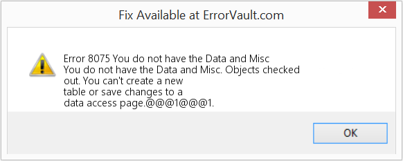 Fix You do not have the Data and Misc (Error Code 8075)