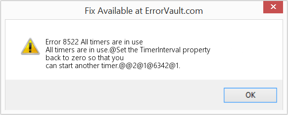 Fix All timers are in use (Error Code 8522)