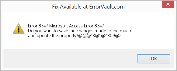 Fix Microsoft Access Error 8547 (Error Code 8547)