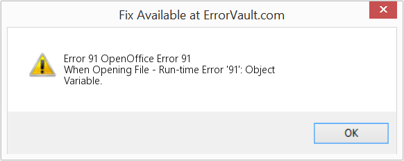 Fix OpenOffice Error 91 (Error Code 91)