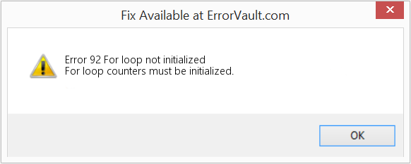 Fix For loop not initialized (Error Code 92)