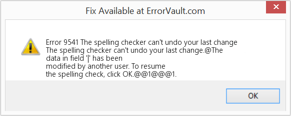 Fix The spelling checker can't undo your last change (Error Code 9541)
