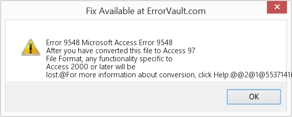 Fix Microsoft Access Error 9548 (Error Code 9548)