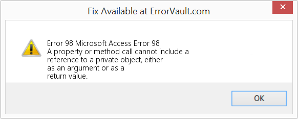 Fix Microsoft Access Error 98 (Error Code 98)