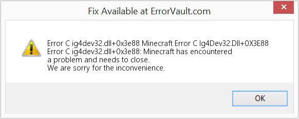 Fix Minecraft Error C Ig4Dev32.Dll+0X3E88 (Error Code C ig4dev32.dll+0x3e88)