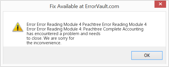 Fix Peachtree Error Reading Module 4 (Error Code Code Reading Module 4)