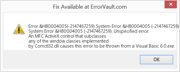 Fix System Error &H80004005 (-2147467259) (Error Code &H80004005(-2147467259))