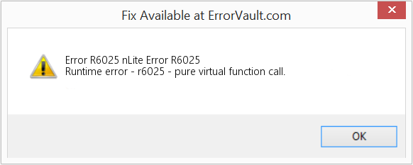 Fix nLite Error R6025 (Error Code R6025)