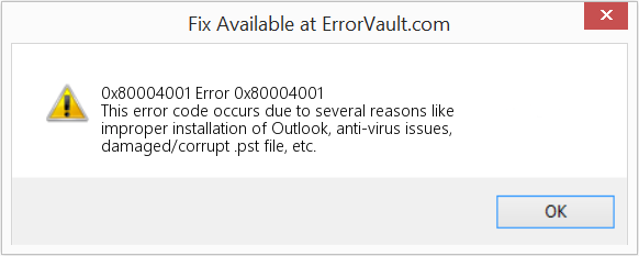 Fix Error 0x80004001 (Error 0x80004001)