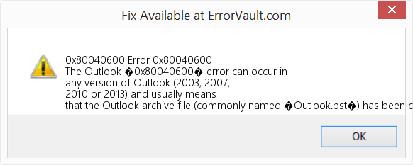 Fix Error 0x80040600 (Error 0x80040600)