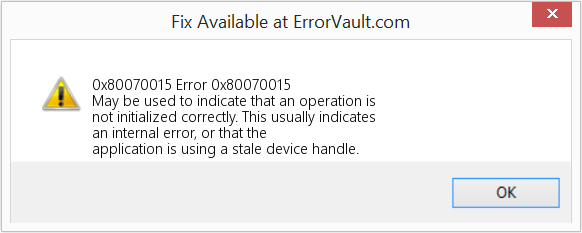 Fix Error 0x80070015 (Error 0x80070015)