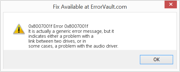 Fix Error 0x8007001f (Error 0x8007001f)