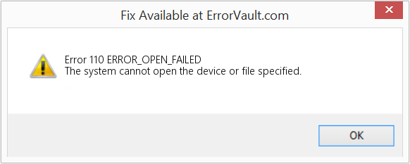 Fix ERROR_OPEN_FAILED (Error Error 110)