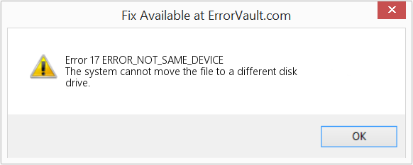 Fix ERROR_NOT_SAME_DEVICE (Error Error 17)