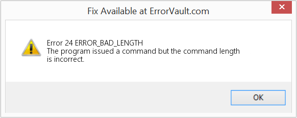 Fix ERROR_BAD_LENGTH (Error Error 24)