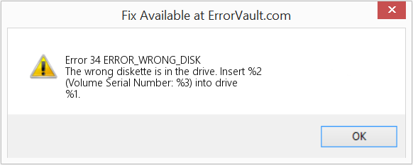 Fix ERROR_WRONG_DISK (Error Error 34)