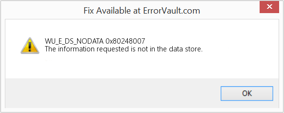 Fix 0x80248007 (Error WU_E_DS_NODATA)