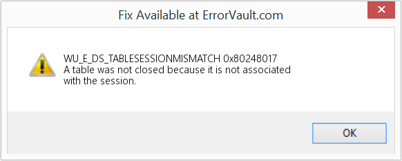 Fix 0x80248017 (Error WU_E_DS_TABLESESSIONMISMATCH)