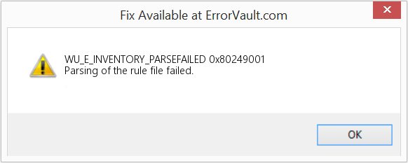 Fix 0x80249001 (Error WU_E_INVENTORY_PARSEFAILED)