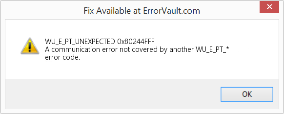 Fix 0x80244FFF (Error WU_E_PT_UNEXPECTED)