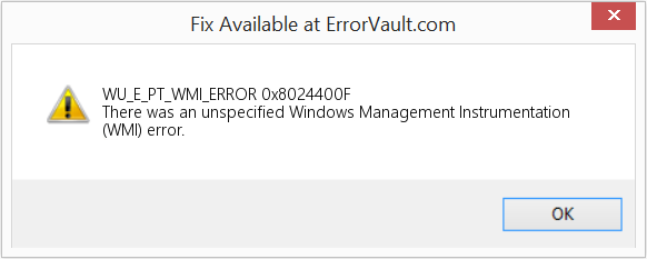 Fix 0x8024400F (Error WU_E_PT_WMI_ERROR)