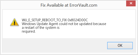 Fix 0x8024D00C (Error WU_E_SETUP_REBOOT_TO_FIX)