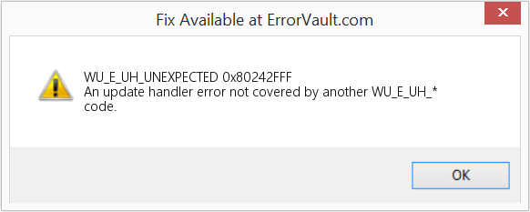 Fix 0x80242FFF (Error WU_E_UH_UNEXPECTED)
