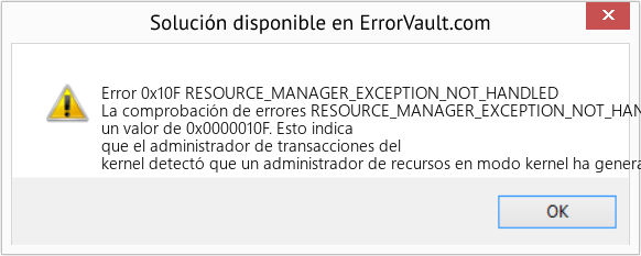 Fix RESOURCE_MANAGER_EXCEPTION_NOT_HANDLED (Error Error 0x10F)