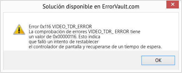 Fix VIDEO_TDR_ERROR (Error Error 0x116)