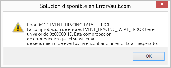 Fix EVENT_TRACING_FATAL_ERROR (Error Error 0x11D)