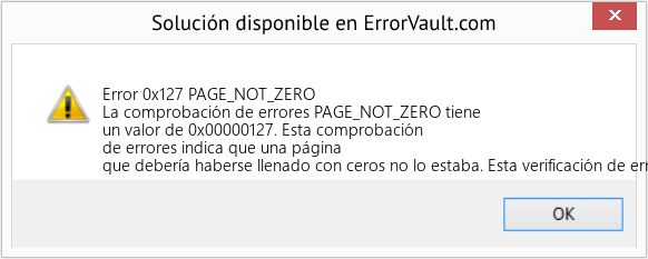 Fix PAGE_NOT_ZERO (Error Error 0x127)