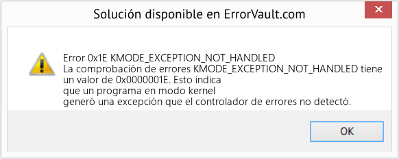 Fix KMODE_EXCEPTION_NOT_HANDLED (Error Error 0x1E)