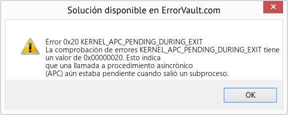 Fix KERNEL_APC_PENDING_DURING_EXIT (Error Error 0x20)