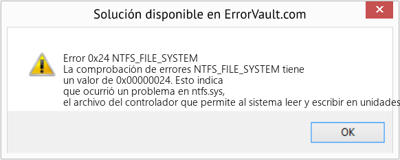 Fix NTFS_FILE_SYSTEM (Error Error 0x24)
